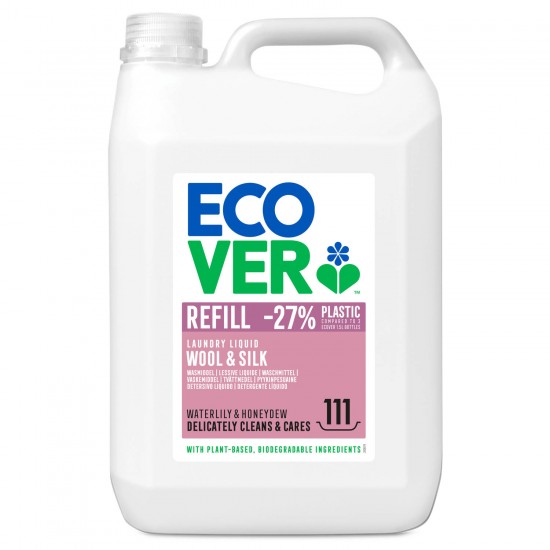 Ecover Wasmiddel - Wol en Zijde Waterlelie & Groene Meloen 110 wasbeurten - 5L Ecover Wasmiddel - Wol en Zijde Waterlelie & Groene Meloen 110 wasbeurten - 5L