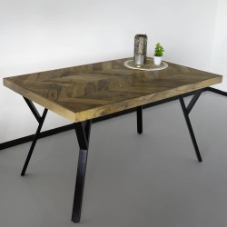 Eettafel visgraat Danae 140x90cm duurzaam mangohout