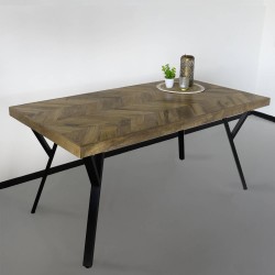 Eettafel visgraat Danae 160x90cm duurzaam mangohout