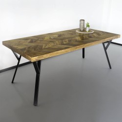 Eettafel visgraat Danae 200x100cm duurzaam mangohout